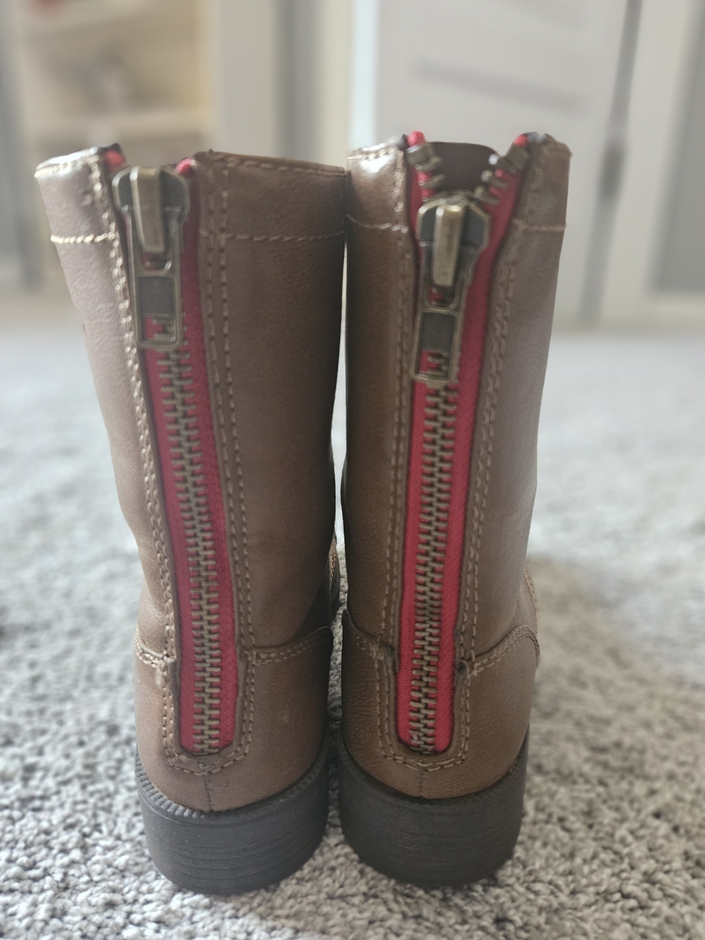 Brown Lace-Up Women's Combat Boots - Picture 7 of 7